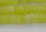 CEJ220 15.5 inches 3*6mm heishi lemon jade beads wholesale