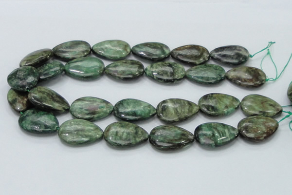 CEM09 15.5 inches 23*30mm flat teardrop emerald gemstone beads