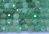 CEM76 15 inches 3mm faceted round emerald beads