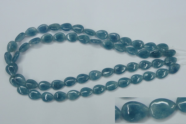 CEQ101 15.5 inches 10*14mm flat teardrop blue sponge quartz beads