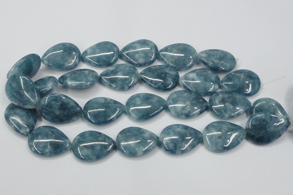 CEQ108 15.5 inches 22*30mm flat teardrop blue sponge quartz beads