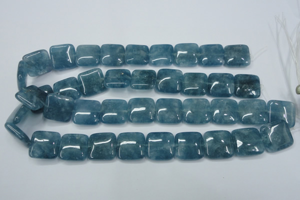 CEQ166 15.5 inches 20*20mm square blue sponge quartz beads