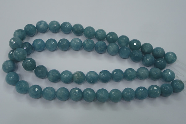 CEQ17 15.5 inches 14mm faceted round blue sponge quartz beads