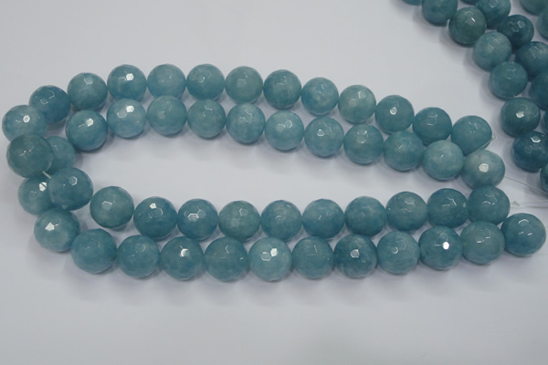 CEQ18 15.5 inches 16mm faceted round blue sponge quartz beads