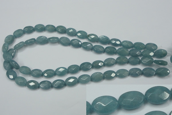 CEQ191 15.5 inches 10*14mm faceted oval blue sponge quartz beads