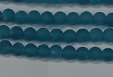 CEQ265 15.5 inches 4mm round matte blue sponge quartz beads