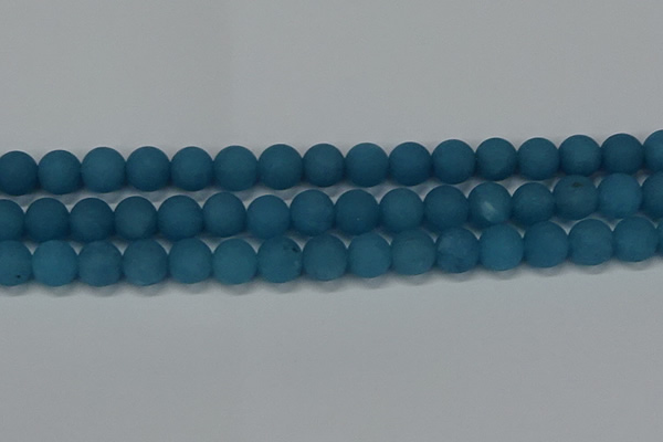 CEQ269 15.5 inches 12mm round matte blue sponge quartz beads