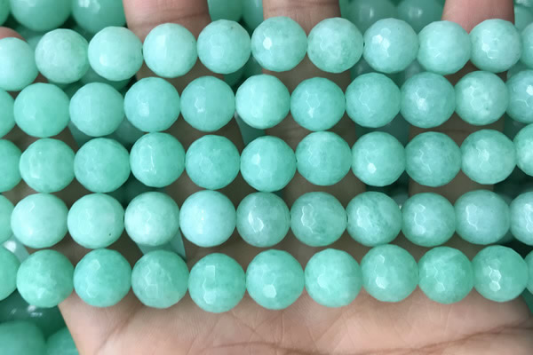 CEQ313 15.5 inches 10mm faceted round green sponge quartz beads