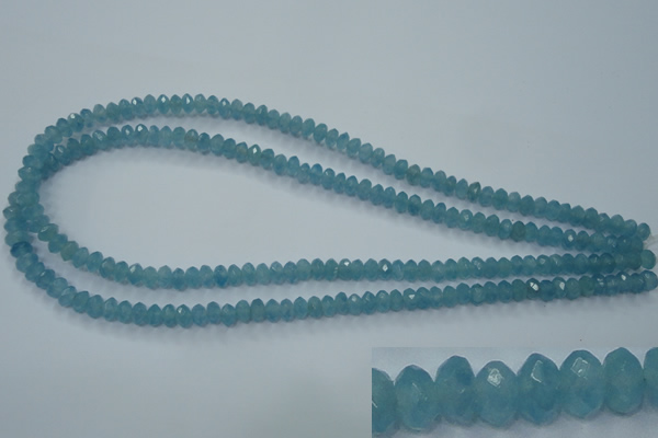 CEQ32 15.5 inches 4*6mm faceted rondelle blue sponge quartz beads