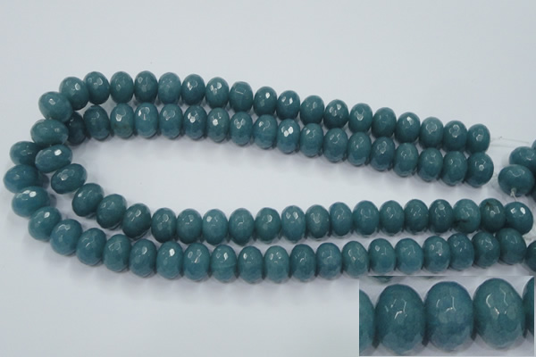 CEQ36 15.5 inches 10*14mm faceted rondelle blue sponge quartz beads