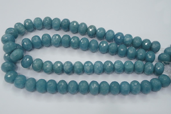 CEQ37 15.5 inches 12*16mm faceted rondelle blue sponge quartz beads