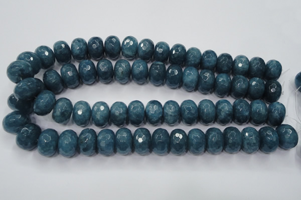 CEQ38 15.5 inches 13*18mm faceted rondelle blue sponge quartz beads