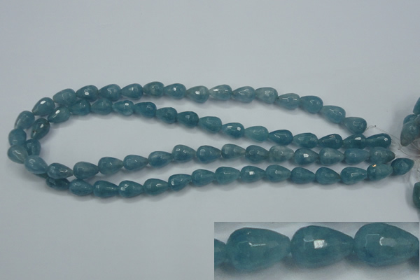 CEQ50 15.5 inches 8*12mm faceted teardrop blue sponge quartz beads
