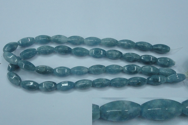 CEQ80 15.5 inches 10*20mm faceted rice blue sponge quartz beads