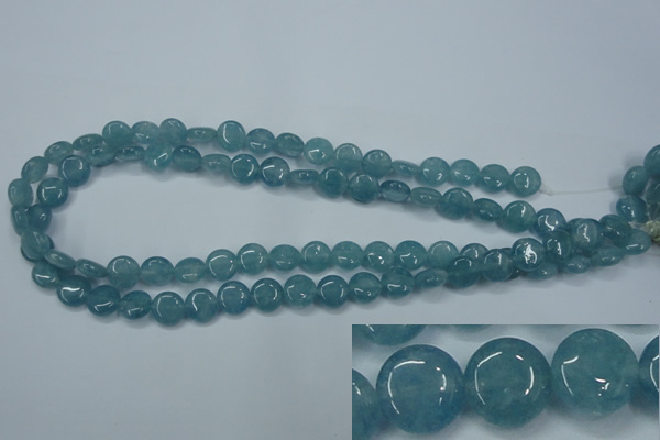 CEQ92 15.5 inches 10mm flat round blue sponge quartz beads