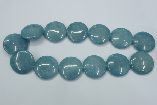 CEQ99 15.5 inches 30mm flat round blue sponge quartz beads