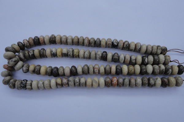 CFA204 15.5 inches 6*14mm rondelle chrysanthemum agate beads