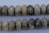 CFA211 15.5 inches 6*12mm faceted rondelle chrysanthemum agate beads
