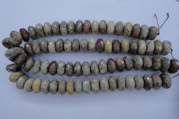 CFA214 15.5 inches 10*20mm faceted rondelle chrysanthemum agate beads