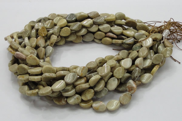 CFA22 15.5 inches 10*14mm twisted teardrop chrysanthemum agate beads