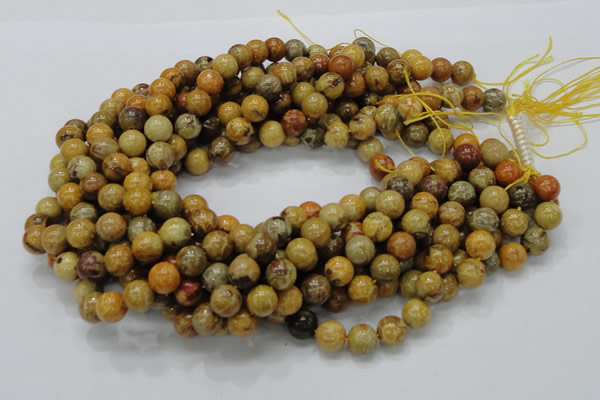 CFA33 15.5 inches 10mm round yellow chrysanthemum agate beads