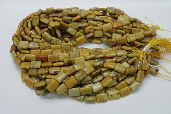 CFA52 15.5 inches 10*14mm rectangle yellow chrysanthemum agate beads