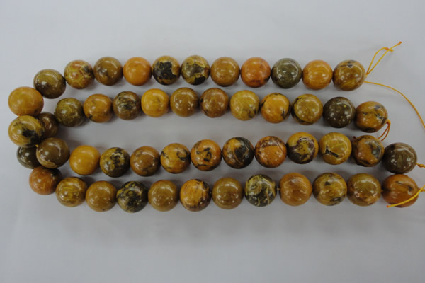 CFA63 15.5 inches 16mm round yellow chrysanthemum agate beads