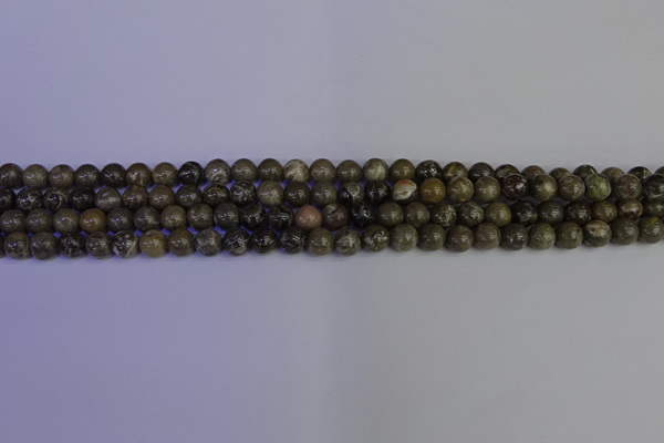 CFC210 15.5 inches 4mm round grey fossil coral beads wholesale