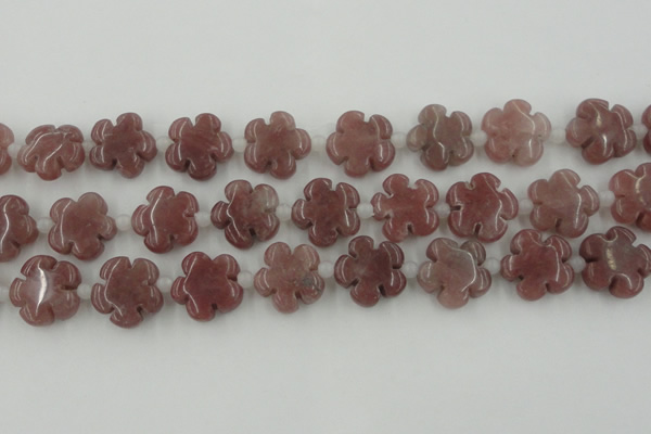 CFG1025 15.5 inches 16mm carved flower rhodochrosite beads