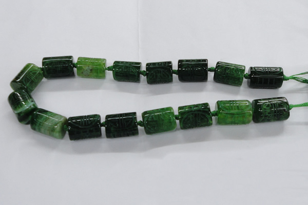 CFG1102 15.5 inches 15*20mm carved tube agate gemstone beads