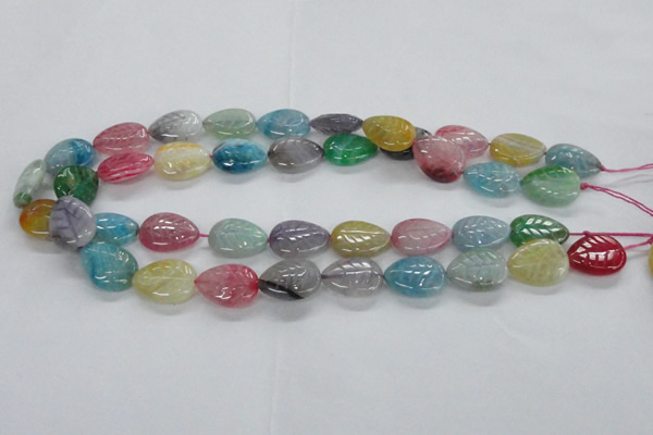 CFG1121 15.5 inches 15*20mm carved leaf agate gemstone beads