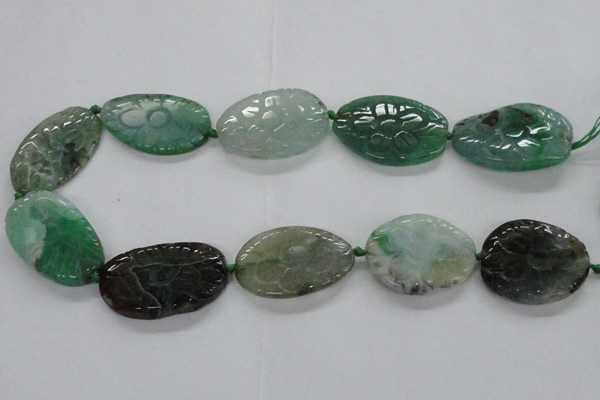 CFG1180 15.5 inches 25*38mm – 28*40mm carved freeform agate beads