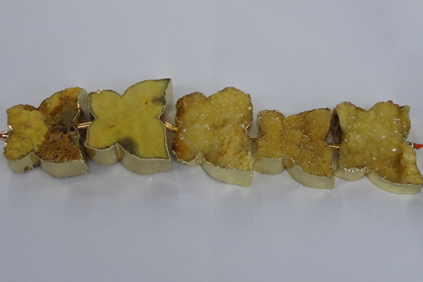 CFG1191 7.5 inches 40*45mm - 45*55mm butterfly druzy agate beads