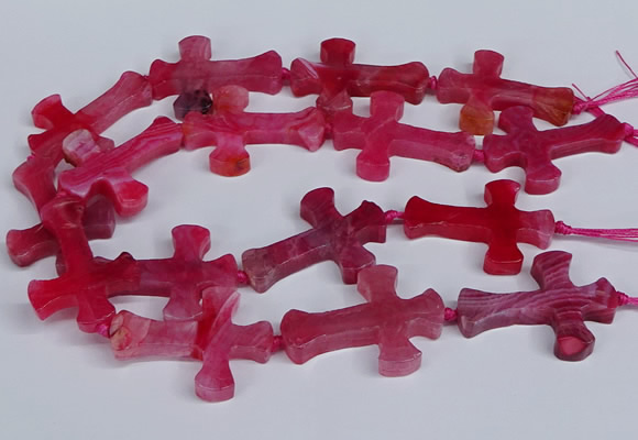 CFG1233 15.5 inches 32*45mm - 35*48mm cross dragon veins agate beads