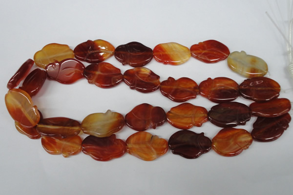 CFG278 15.5 inches 22*30mm carved animal red agate beads