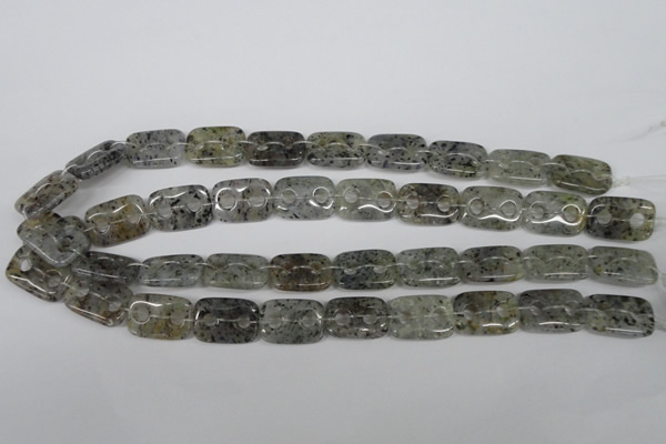 CFG323 15.5 inches 15*20mm carved rectangle moss quartz beads