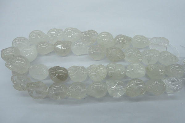 CFG341 15.5 inches 18*22mm carved skull white crystal beads