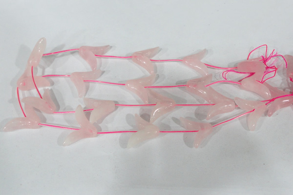 CFG501 15.5 inches 20*26mm carved flower rose quartz beads