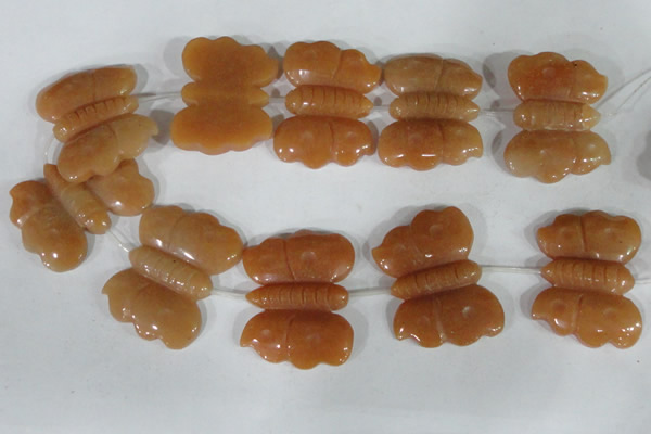 CFG520 15.5 inches 30*38mm carved animal red aventurine beads