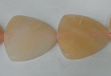 CFG526 15.5 inches 25*25mm carved triangle pink aventurine beads