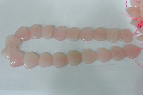 CFG539 15.5 inches 25*25mm carved triangle rose quartz beads