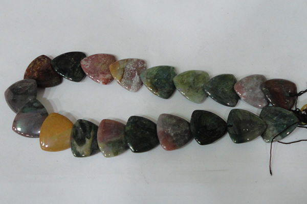 CFG540 15.5 inches 25*25mm carved triangle Indian agate beads