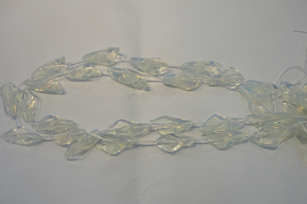 CFG558 15.5 inches 14*28mm carved trumpet flower opal beads