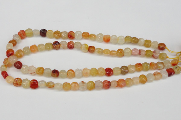 CFG57 15.5 inches 8*10mm carved pig-shaped agate gemstone beads