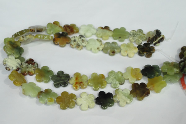 CFG664 15.5 inches 20mm carved flower flower jade beads