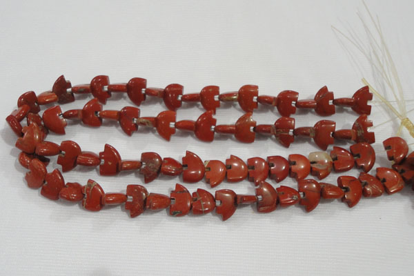 CFG777 15.5 inches 10*15mm carved animal red jasper beads