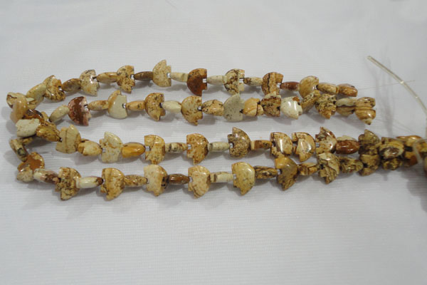 CFG778 15.5 inches 10*15mm carved animal picture jasper beads
