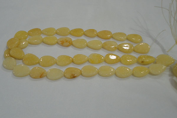 CFG820 12.5 inches 15*20mm carved leaf yellow jade beads wholesale