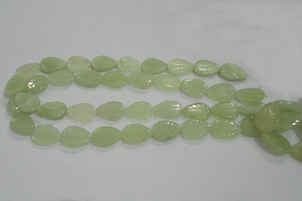 CFG821 12.5 inches 15*20mm carved leaf New jade beads wholesale
