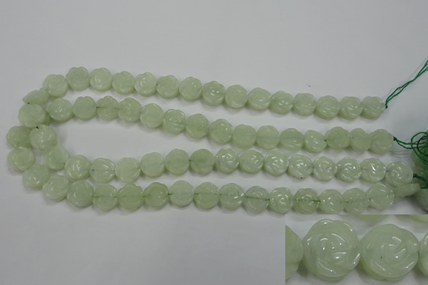 CFG883 15.5 inches 12mm carved flower New jade gemstone beads
